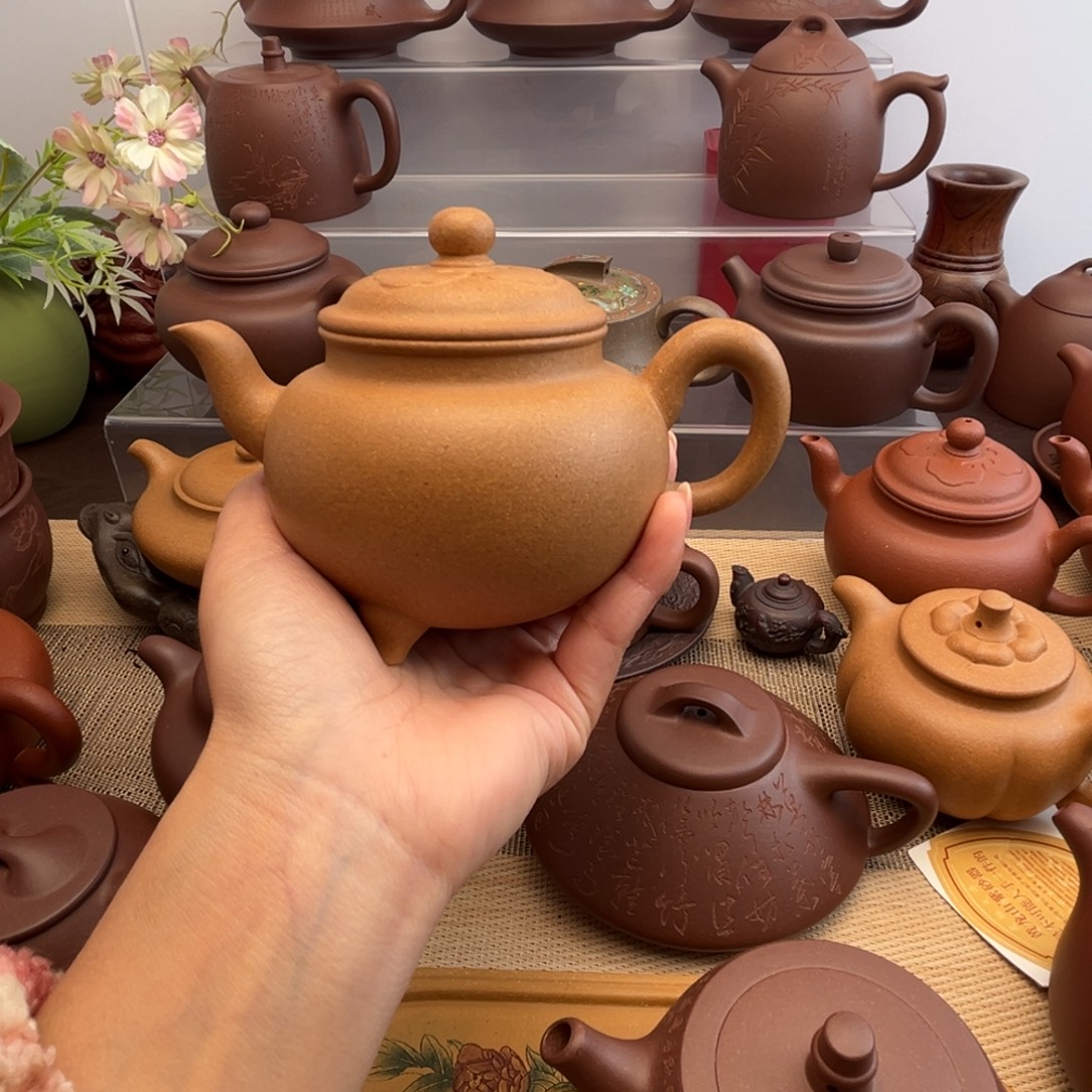 彩***雨茶壶紫砂黄金段大彬如意