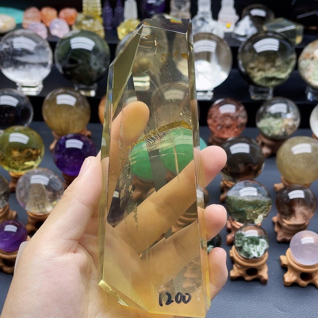 未镶嵌珠宝半成品水晶天然黄水晶切面