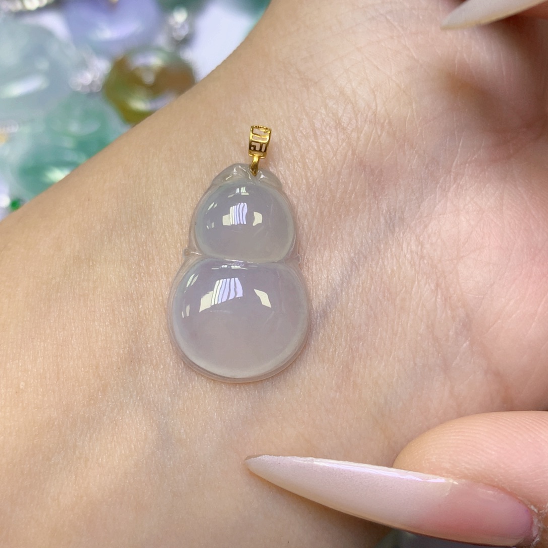 翡翠18K金镶嵌颈饰天然缅甸翡翠a货百元以上9元证书费自理