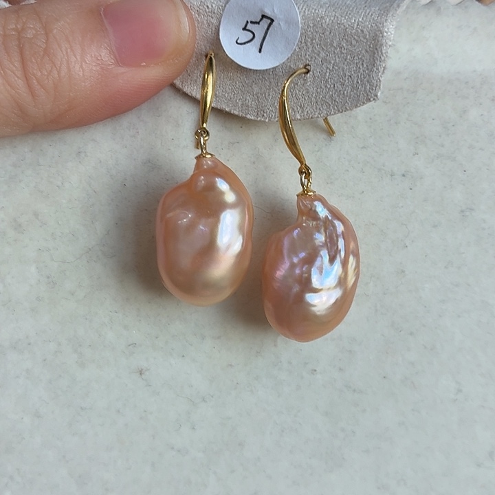 看***儿耳饰淡水珍珠银S925镶嵌