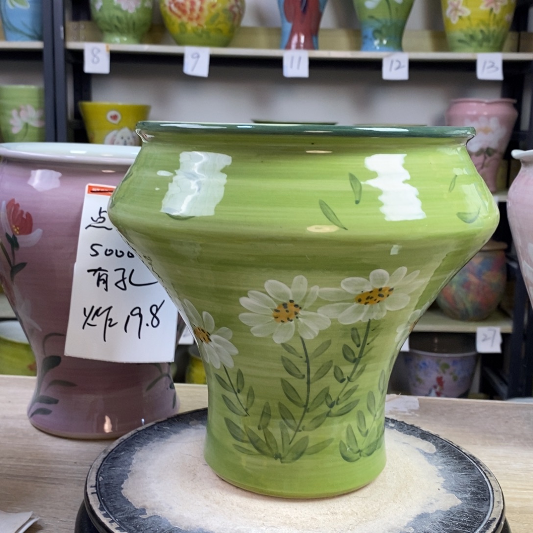 景德镇手工手绘陶瓷花盆
