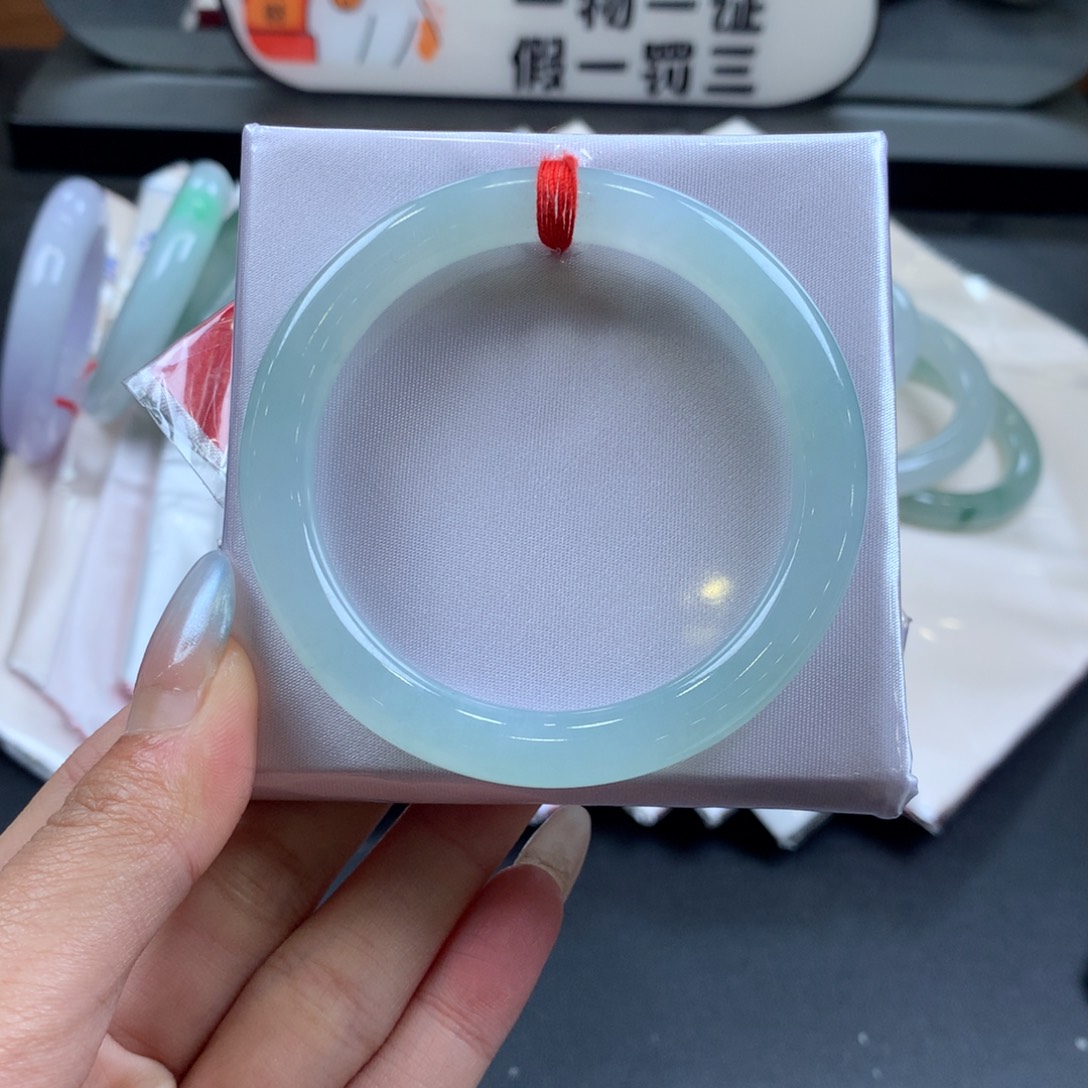 翡翠未镶嵌手镯53-54圈口