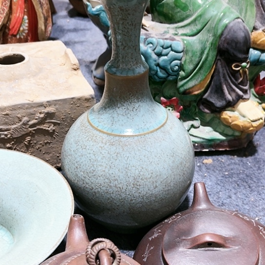 瓦当摆件摆件茶桌茶台陶瓷朱*八