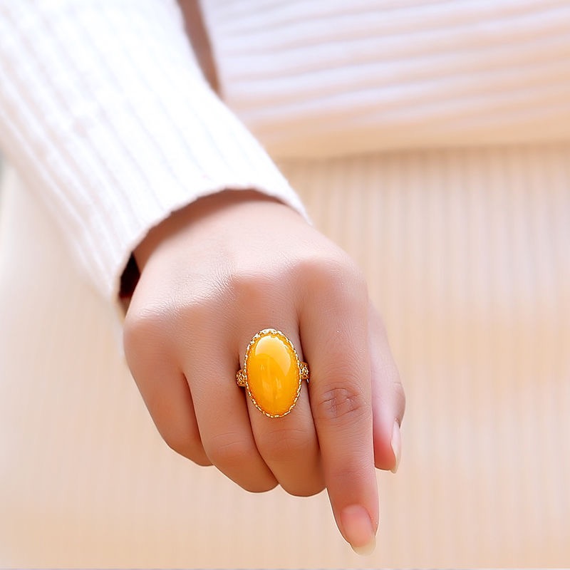 YHKINGS1294设计师款鸡油老蜡戒指简约多样性发其一不带礼盒