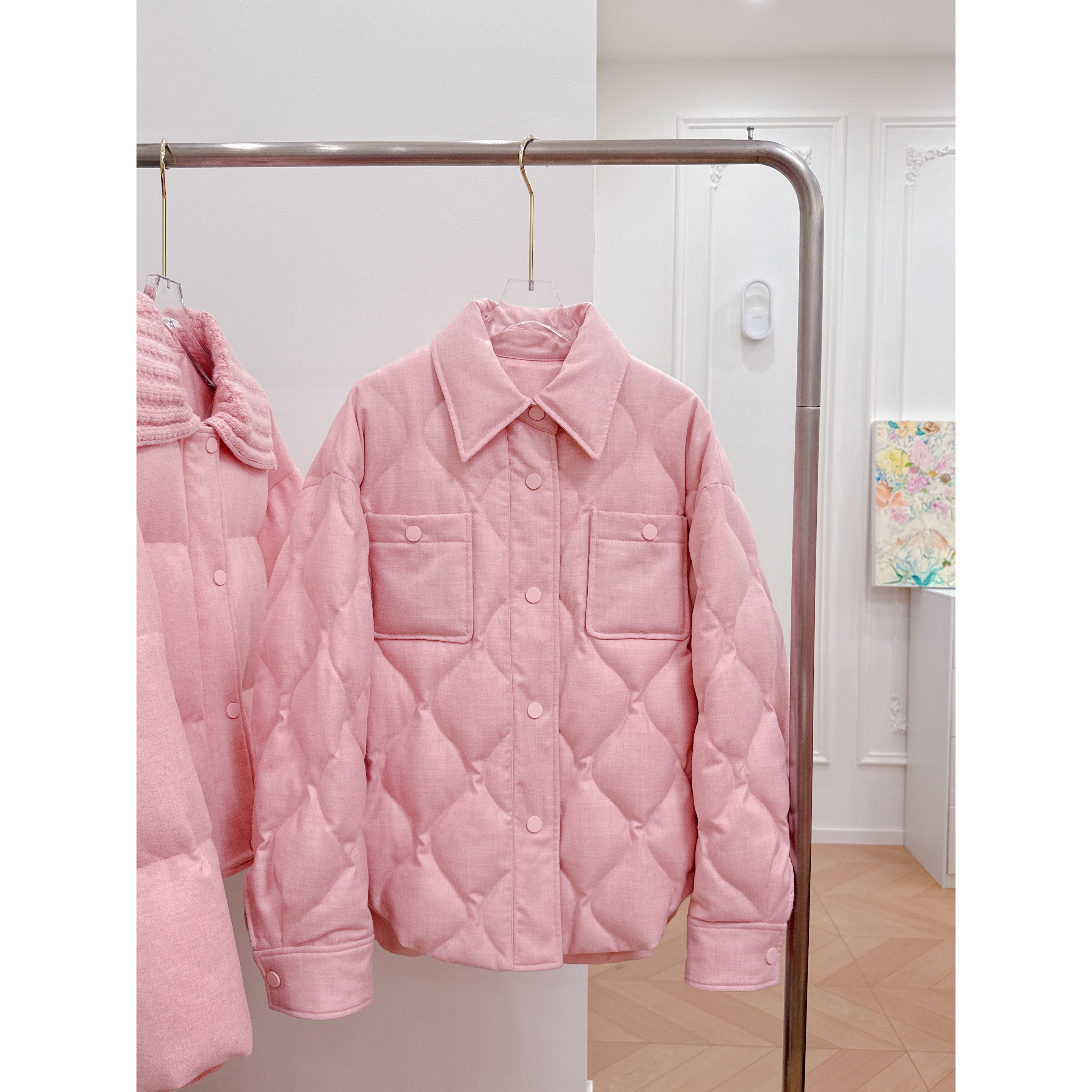 25秋冬新品皖西大白鹅鹅绒服梭织山羊绒鹅绒服羽绒服超衬衫口袋版