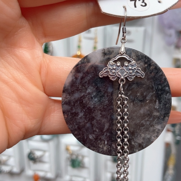 【闪购商品】翡翠耳饰银S925镶嵌灵****?耳饰