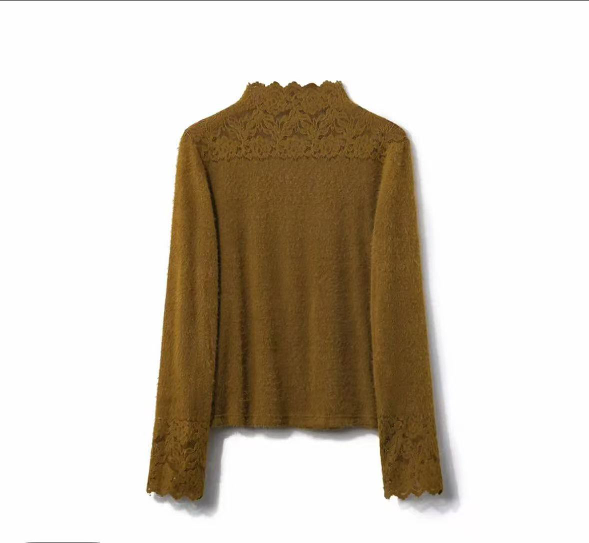 918【法式镂空高领打底】高端订制上衣 休闲女士夏季复古修身