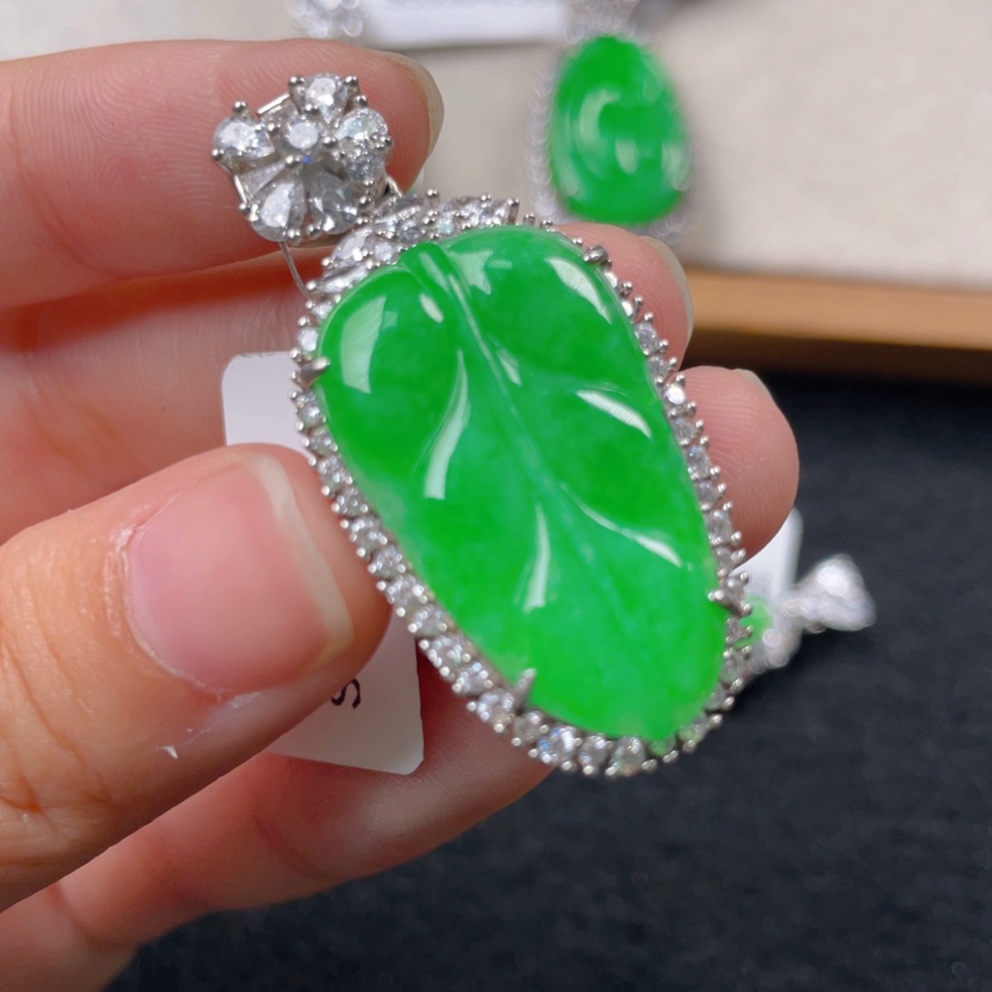 翡翠银S925镶嵌吊坠(不含链)n j k k