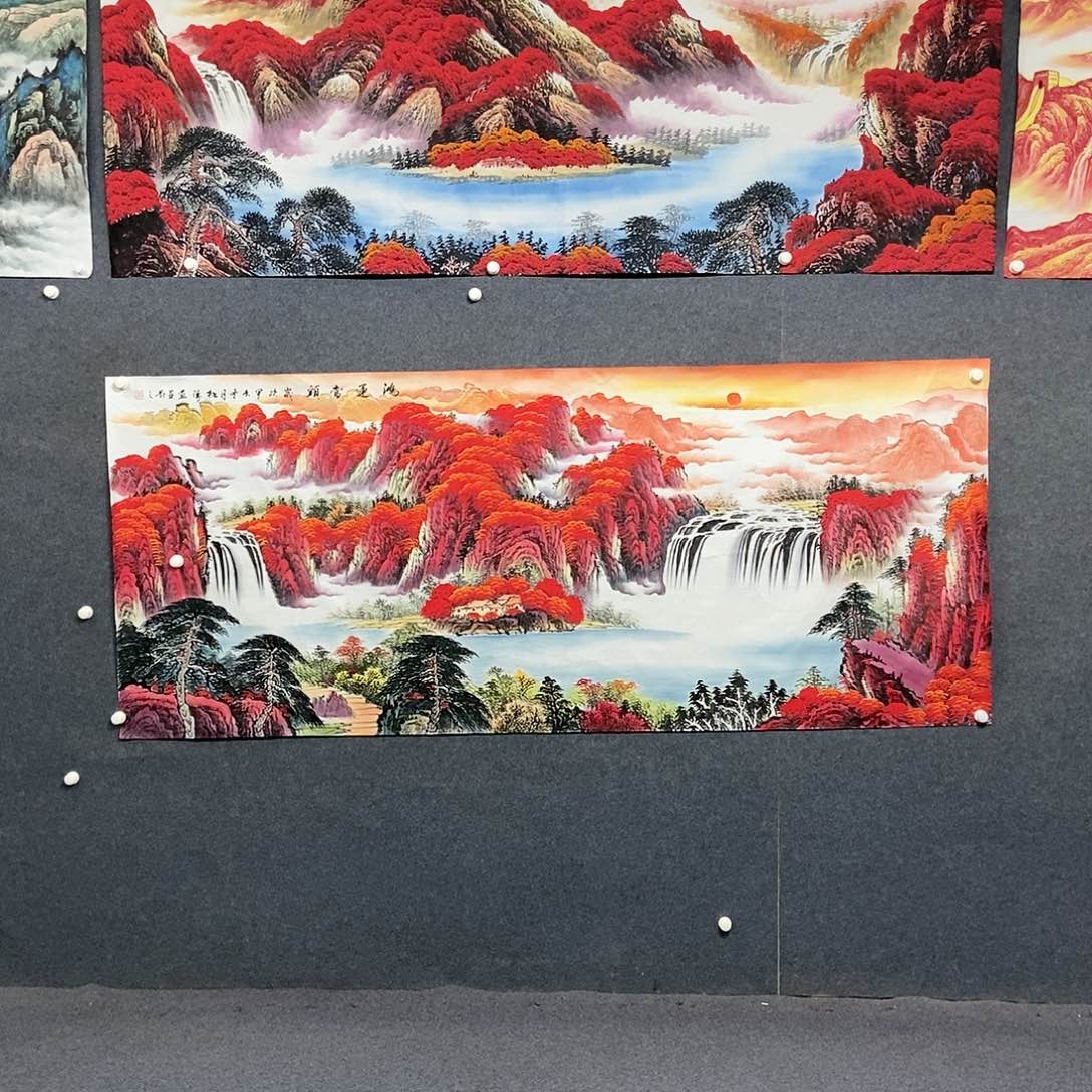 国画小八尺山水一副