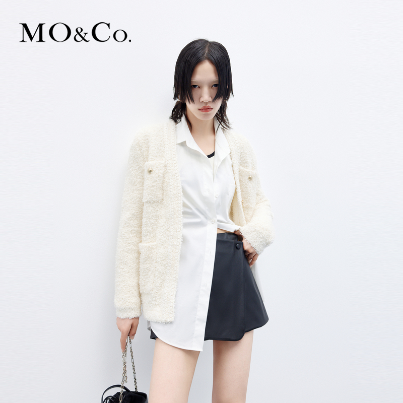 【赵老板专属】MOCO秋立体蝴蝶纱肌理感毛织外套MBC3CART15
