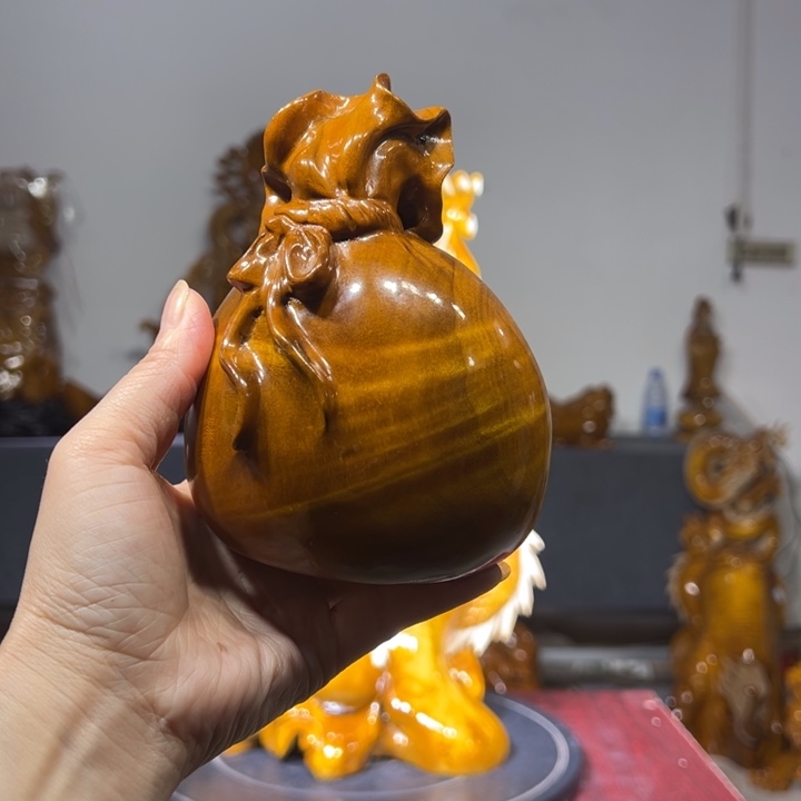 金丝楠木福袋小摆件