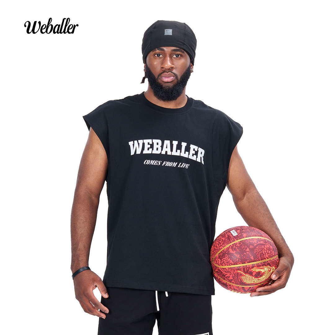 WEBALLER 2025夏季篮球背心扩版落肩结构砍袖智能速干棉宽松运动