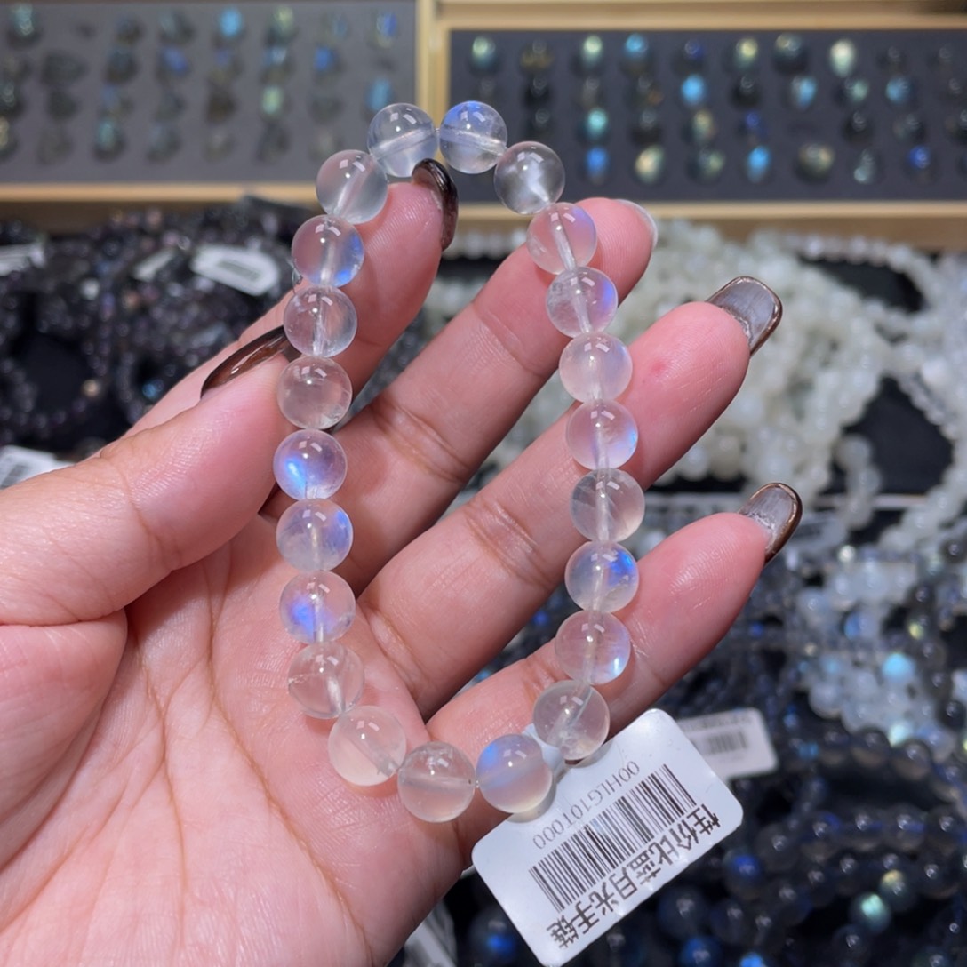 月光石手链未镶嵌焦**多蓝月光手链8.8mm