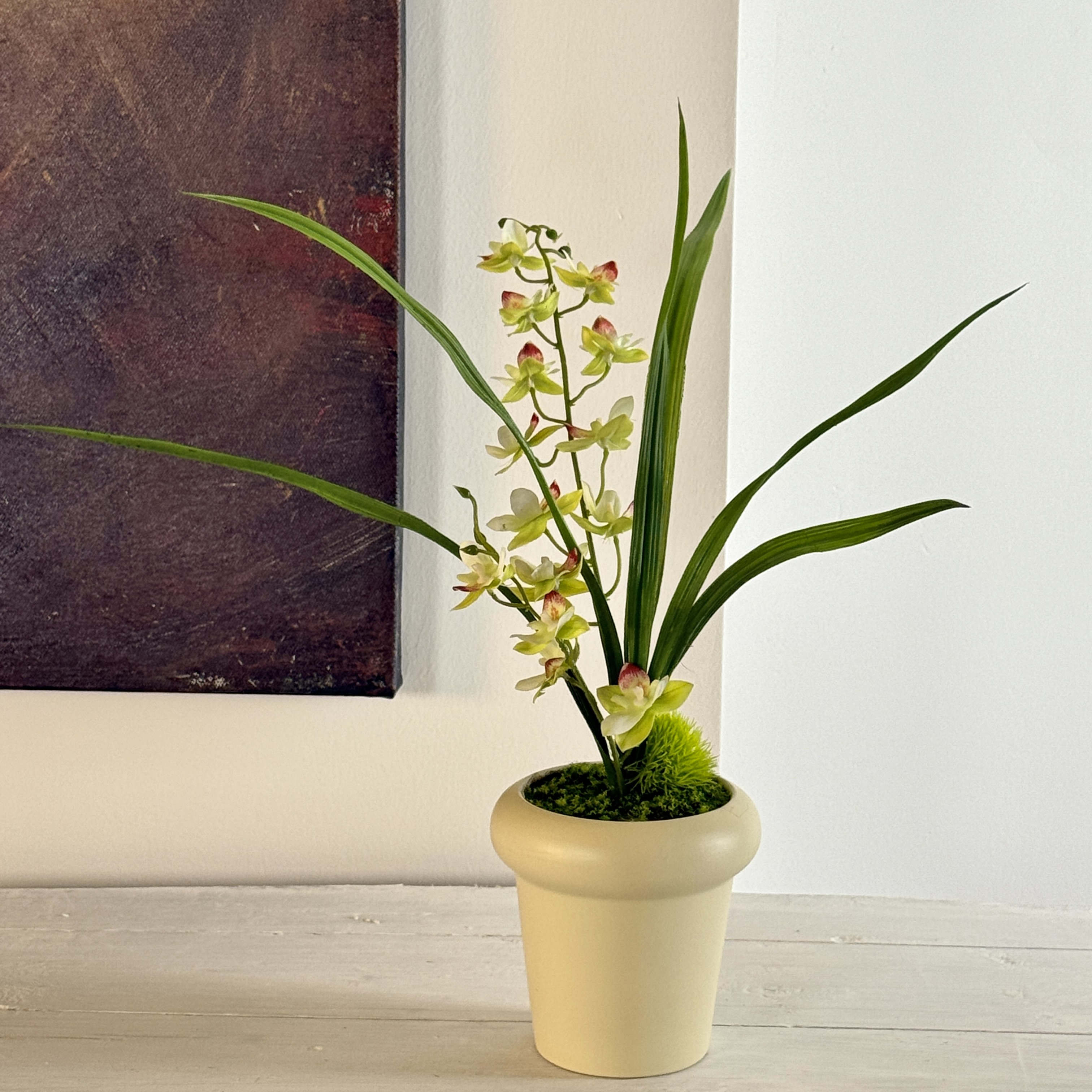 手感保湿万代兰仿真花假花客厅玄关电视柜轻奢高级装饰餐桌摆件