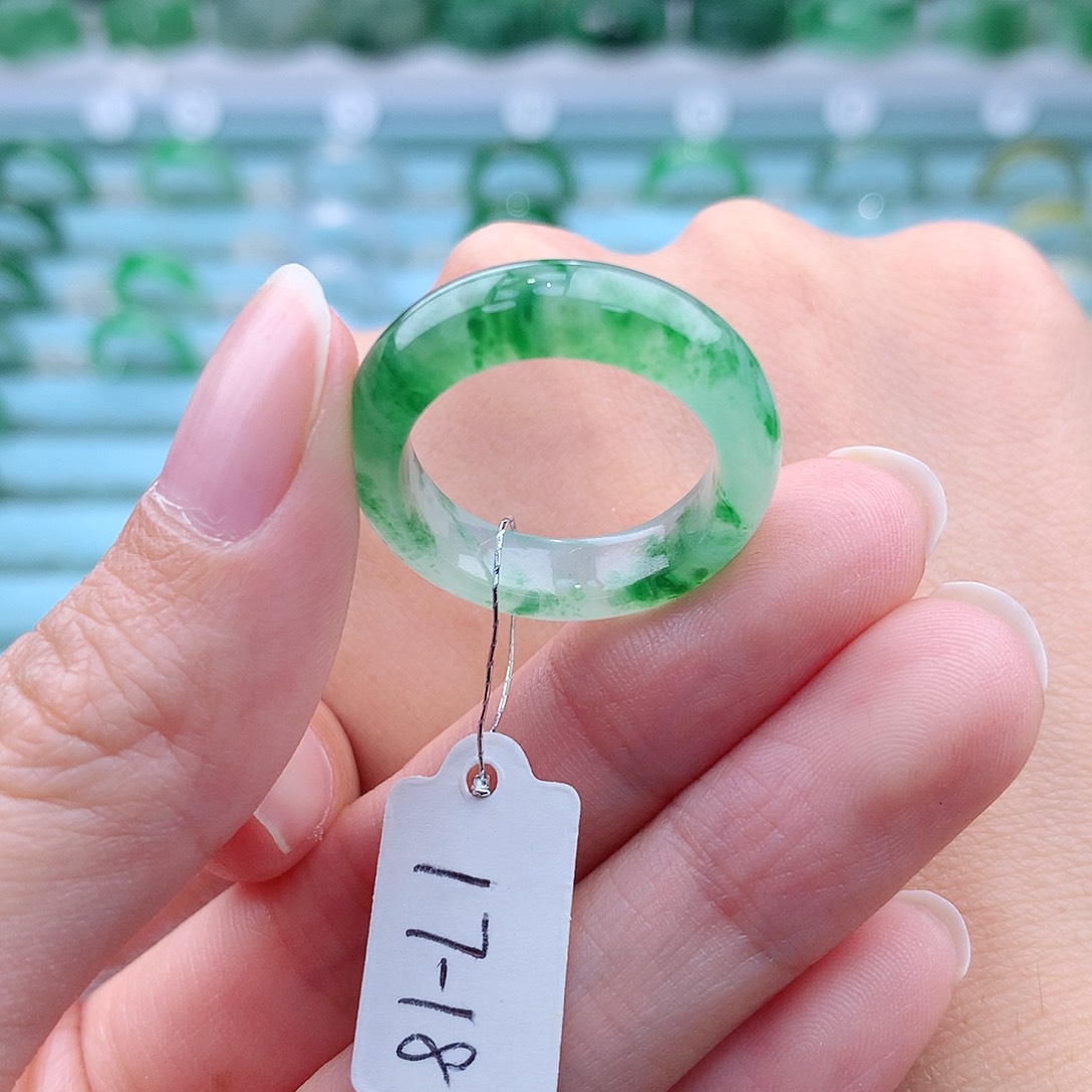 翡翠戒指未镶嵌看*景缅甸翡翠A货