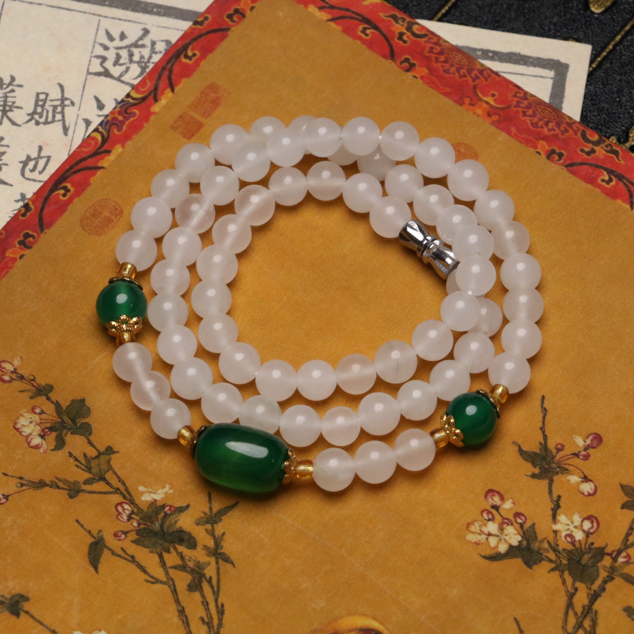 【万锦珠宝城】天然金丝玉精美百搭项链 多样性发其一