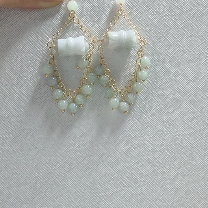 翡翠耳饰未镶嵌翡翠diy耳环