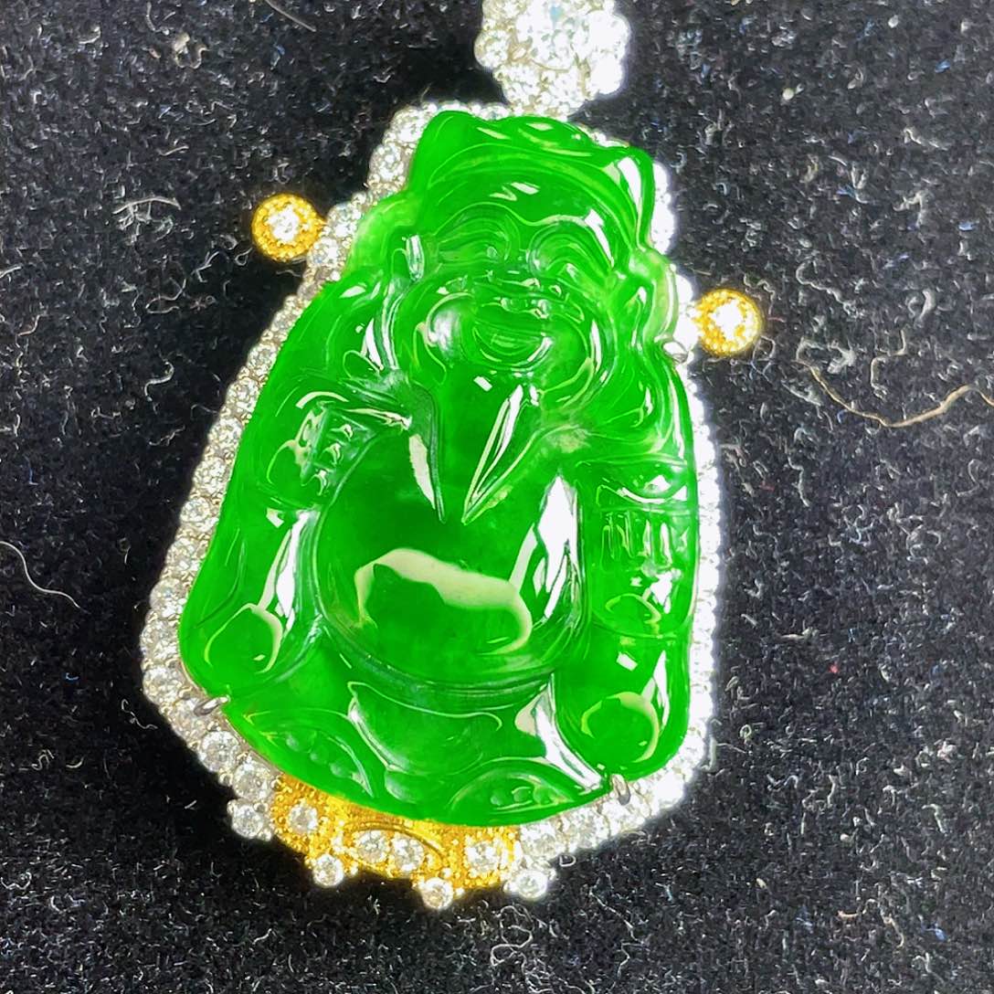 翡翠吊坠(不含链)银S925镶嵌