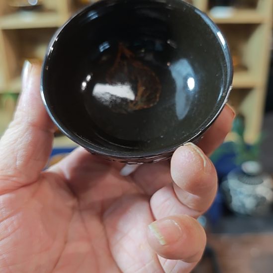 独***～天然老黑釉斗笠盏