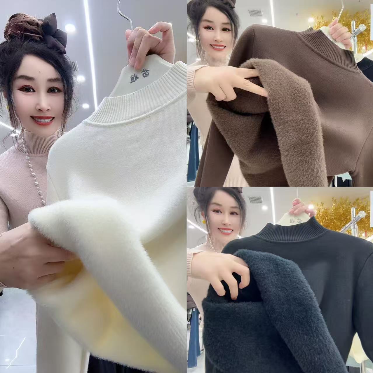 【加绒】冬季新款加绒超舒适雪雕毛衣