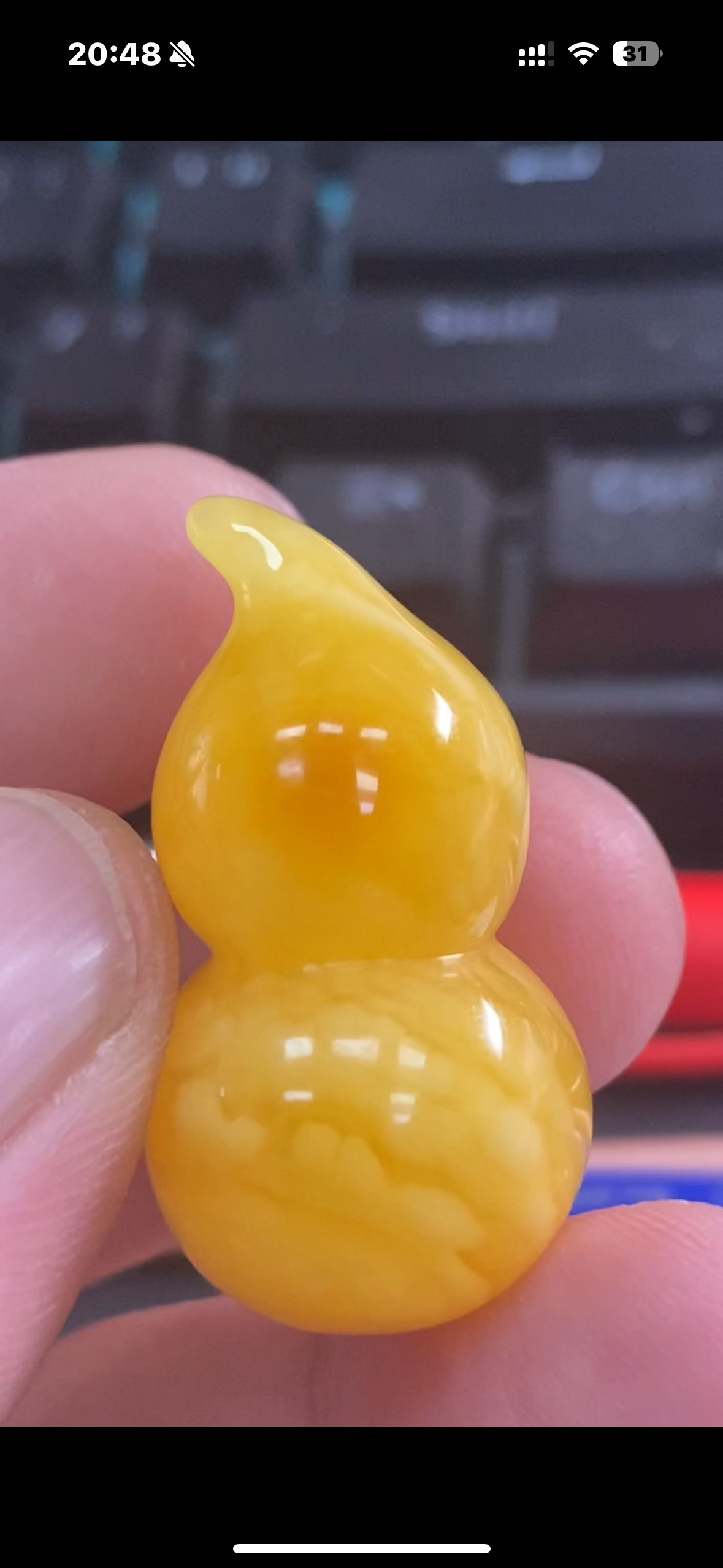 蜜蜡葫芦鸡油黄虎皮纹