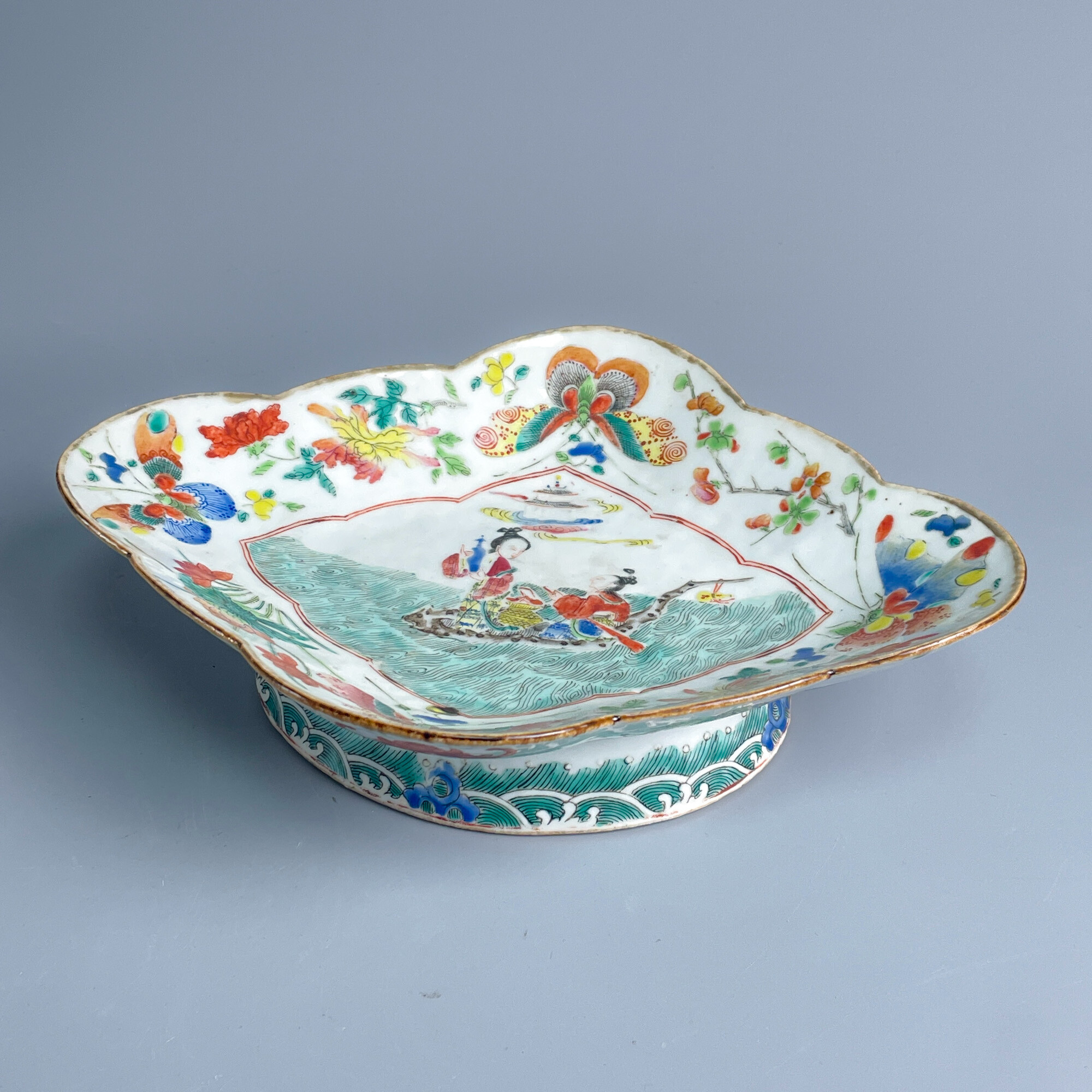 瓷器/古董晚清粉彩海屋添筹贡盘-M25AI002B19/收藏/文物/绣花张