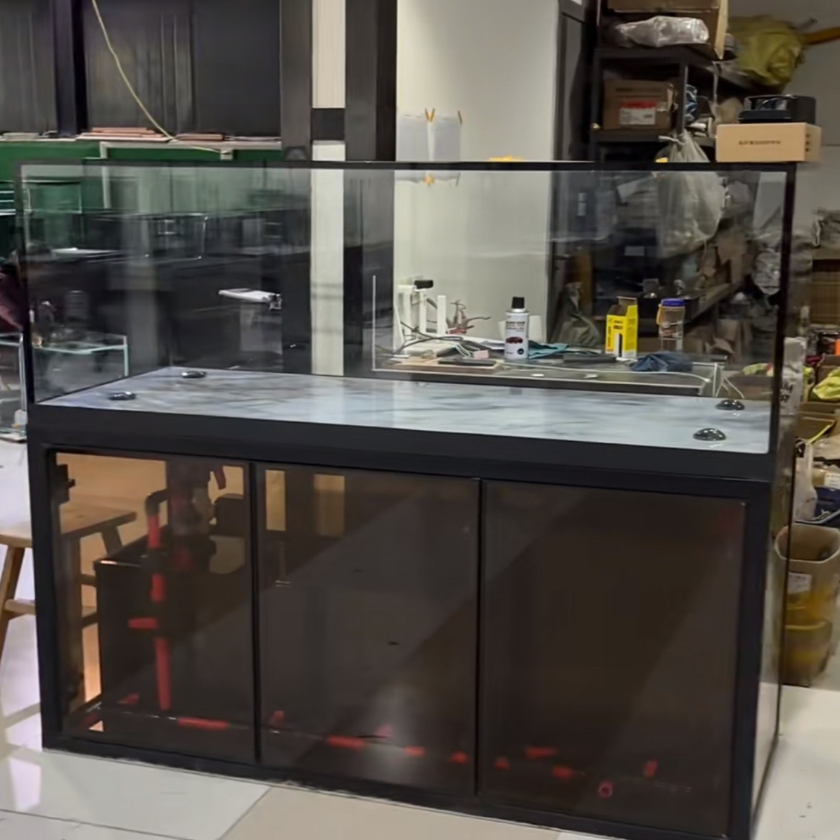 弹压门平板门无管道鱼缸2025新款无管道龙鱼缸（一体拉筋）