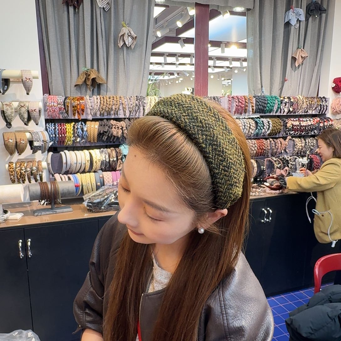 布艺非金属绿色发箍