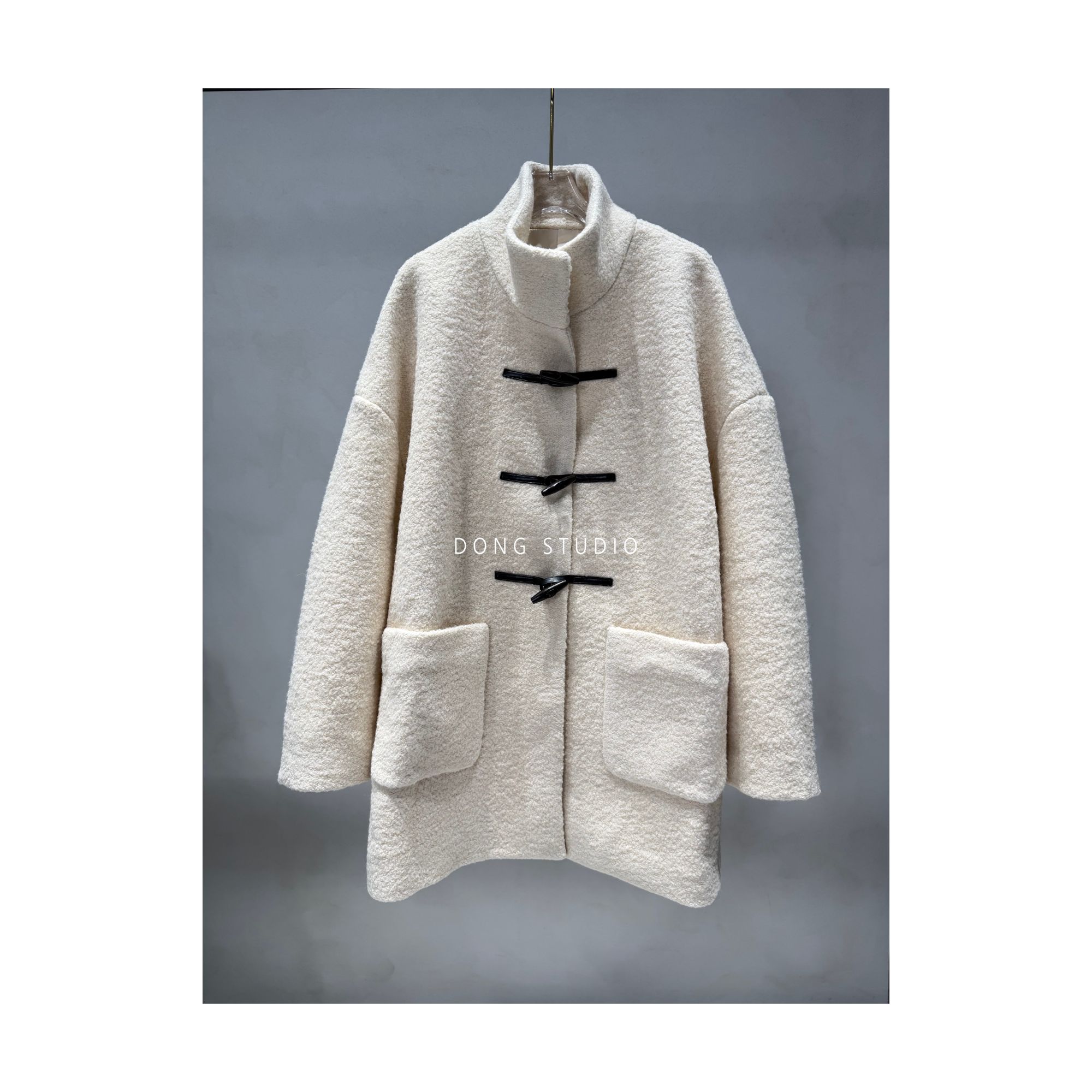 高货捡漏价*S尺码*颗粒感羊角扣羊毛大衣I7588