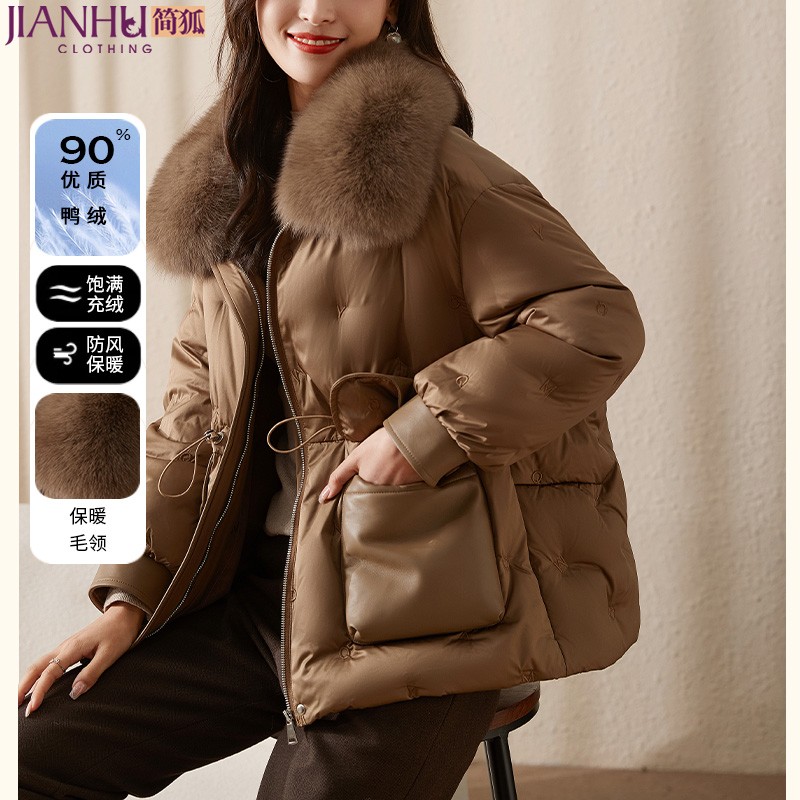 【48小时发货】中年妈妈羽绒服冬装女2024新款洋气大毛领时尚高贵加