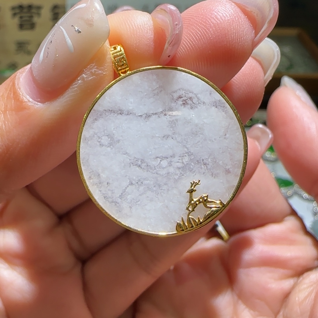 【闪购商品】翡翠颈饰18K金镶嵌缅甸