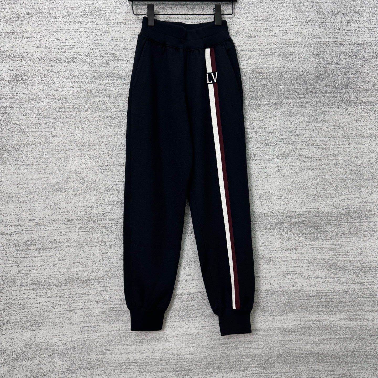 未使用 LouisVuitton/路易威登 A100339/条纹束脚运动裤/XS码 