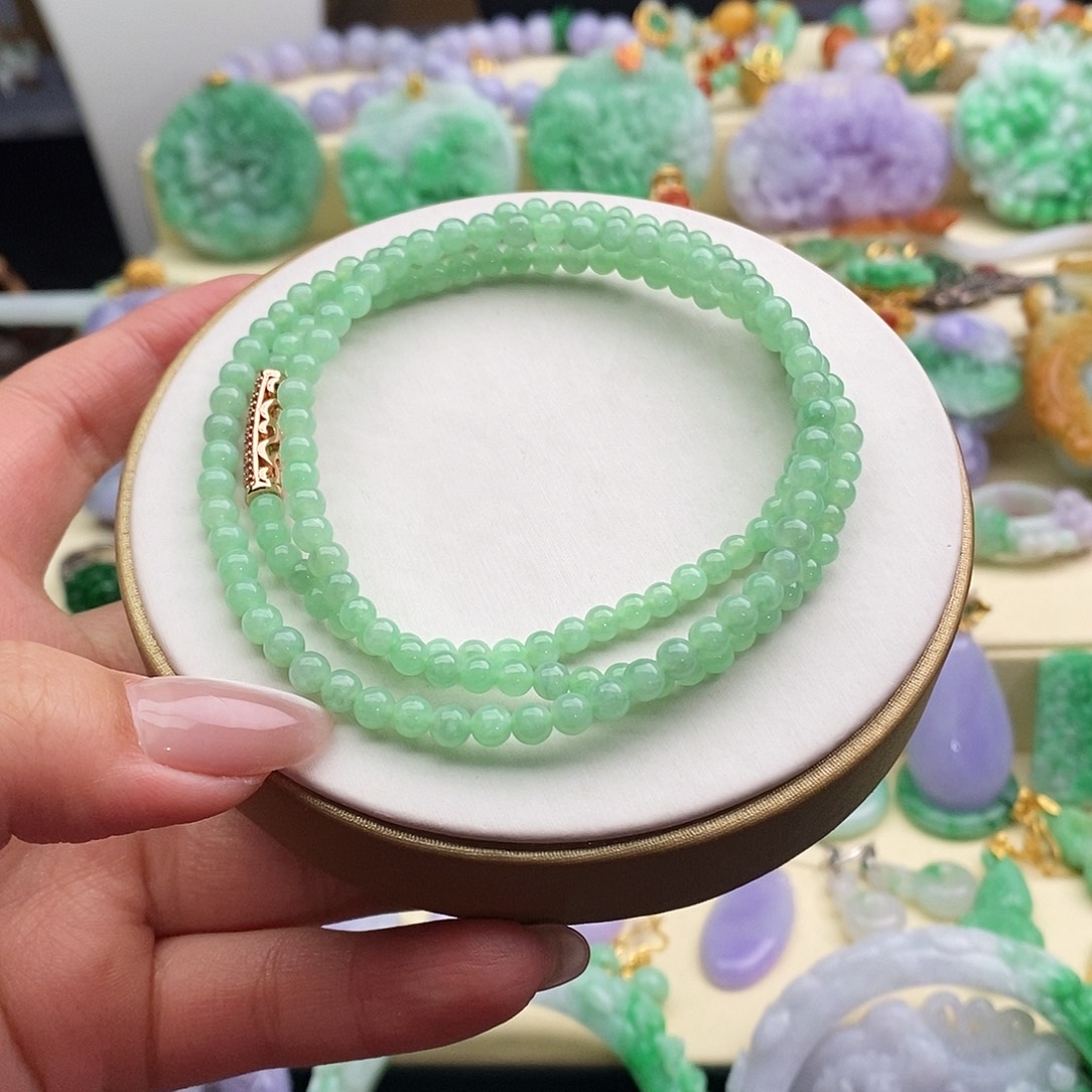 翡翠未镶嵌项链项链