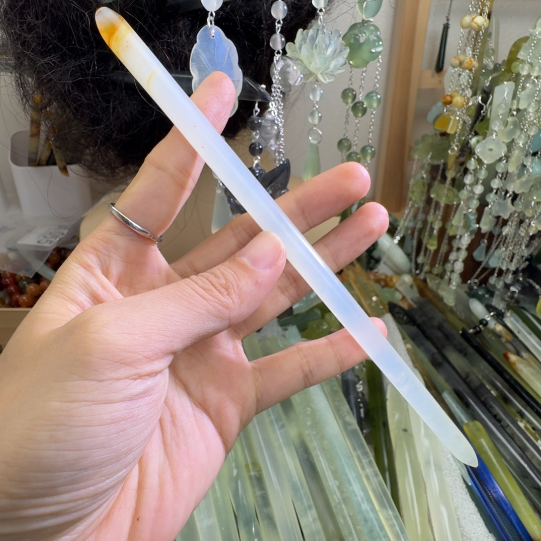 蛇纹石玉合金发饰