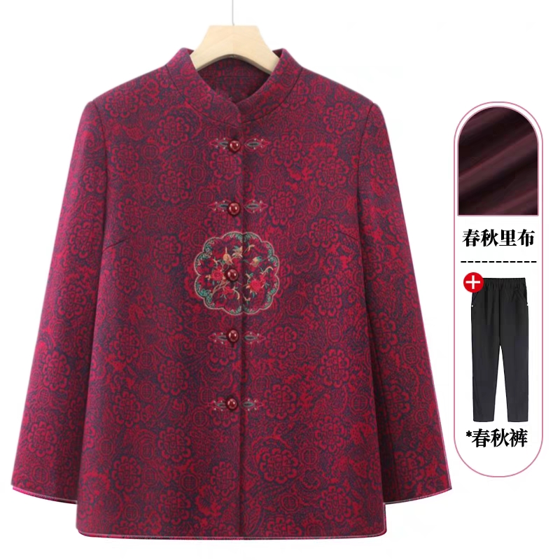 中老年人秋装女奶奶装春秋外套上衣服60岁70妈妈装长袖老太太套装