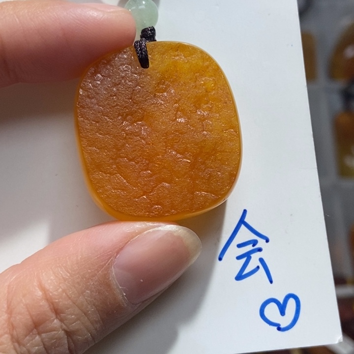 定制琥珀未镶嵌琥珀蜜蜡吊坠项链