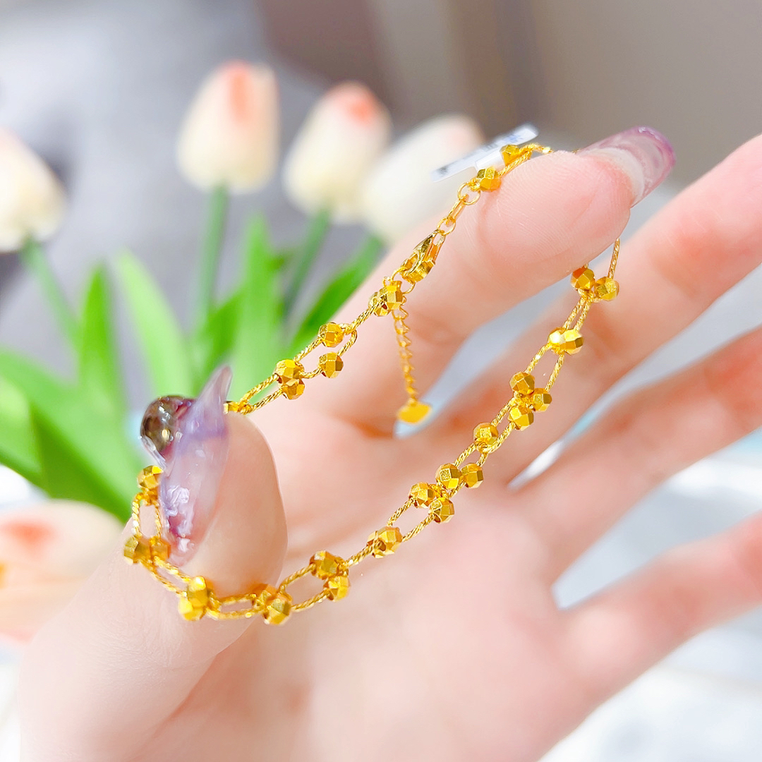 精品5G足金精致百搭蹦迪硕果累累手链00758