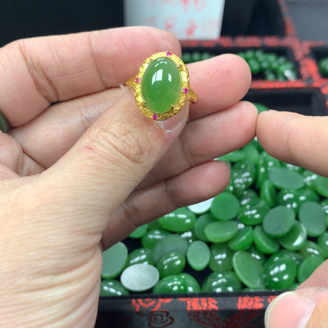 【闪购商品】和田玉戒指银S925镶嵌