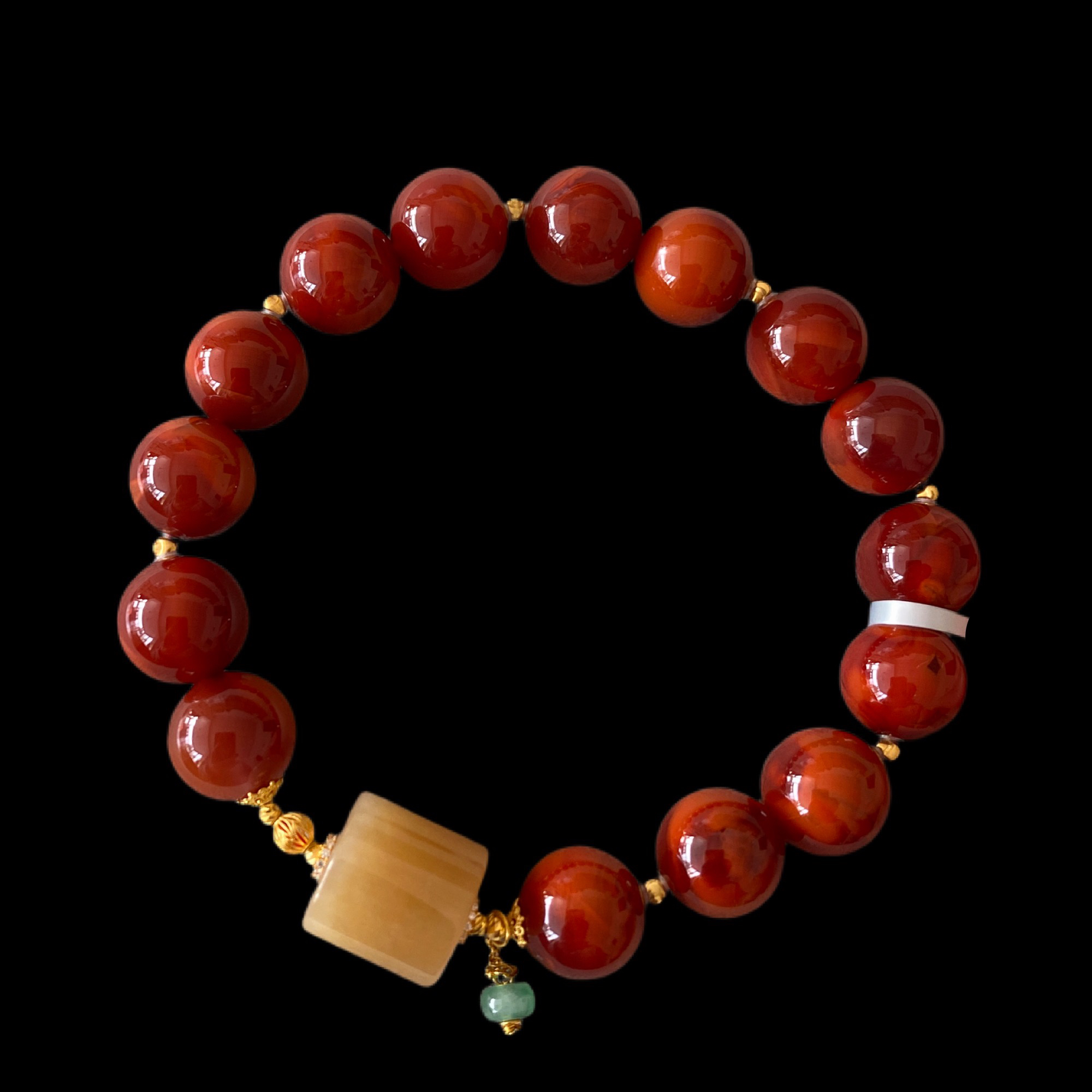 N4035南红手串18k孤品