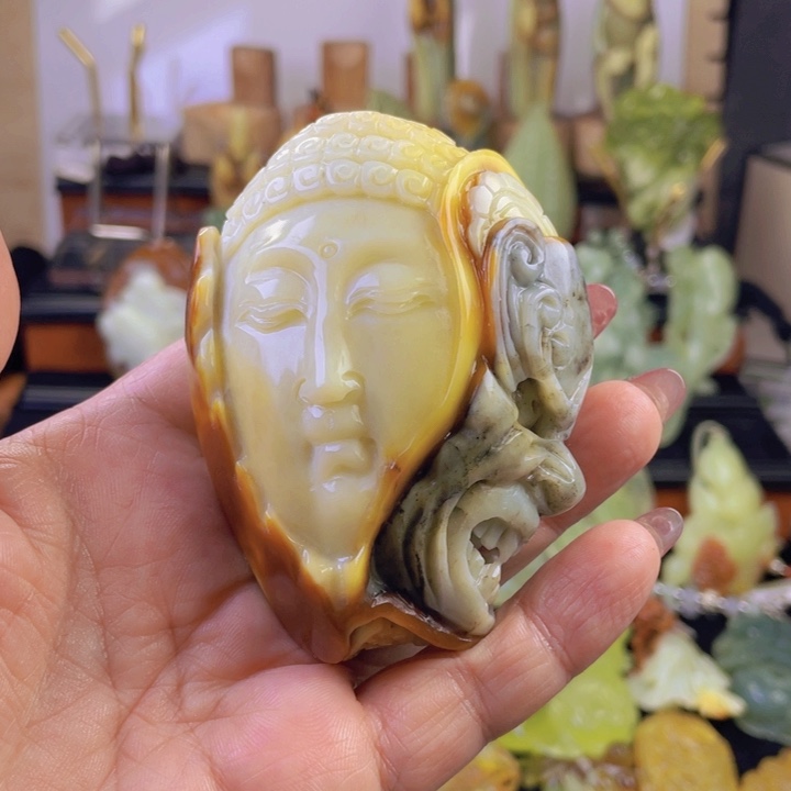 蛇纹石玉手把件未镶嵌用****8