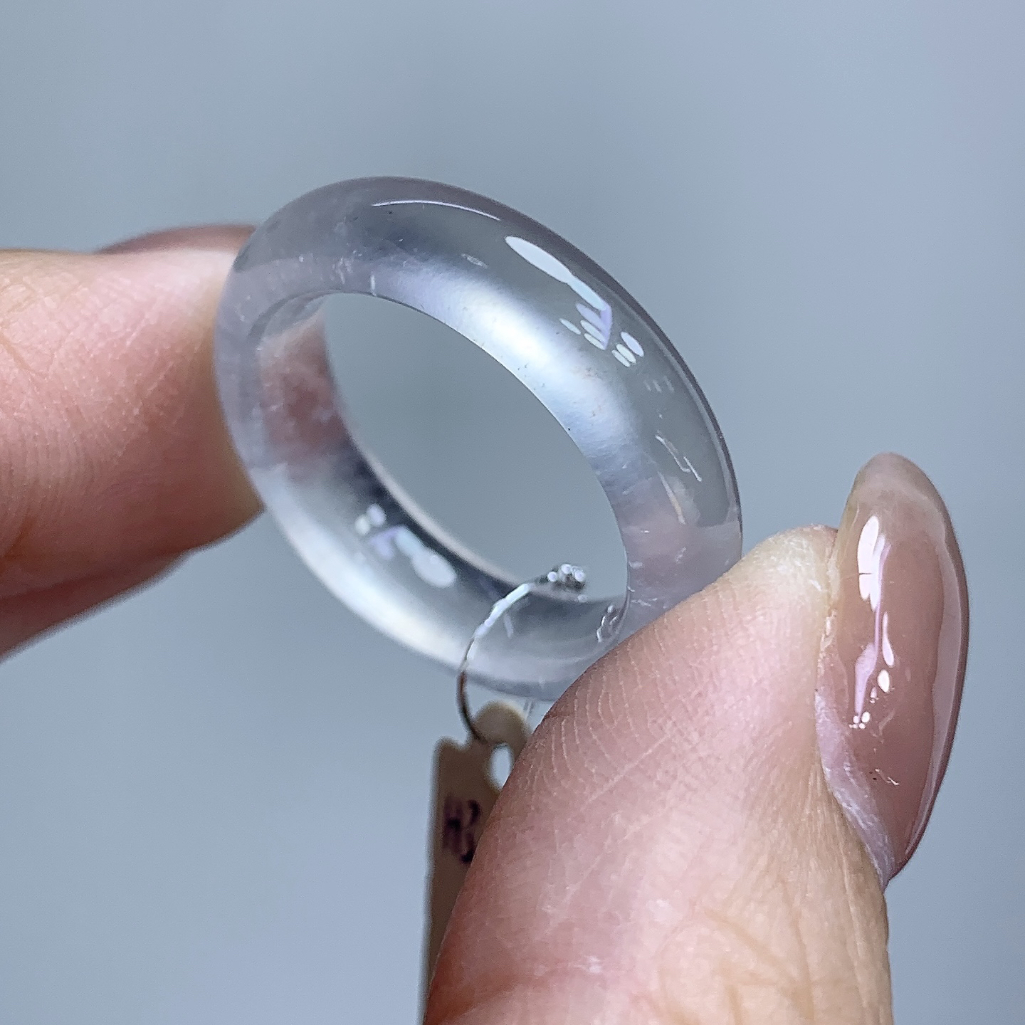 17号18号 高冰玻璃种白冰缅甸翡翠戒圈 白月光戒指  17.8-6-4mm