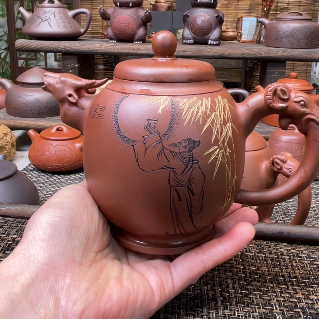 紫砂茶壶宜兴原矿紫砂手工制480