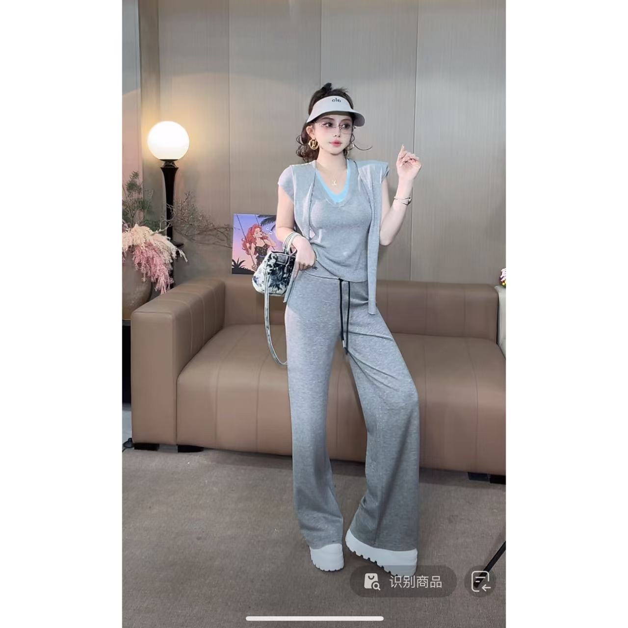 DACPAN-“冰皮月饼”抽绳腰头刺绣字母休闲裤 2025/盼·PP 833