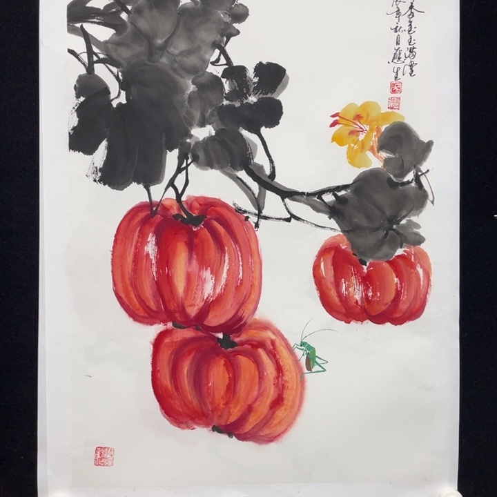 国画四尺三开作品