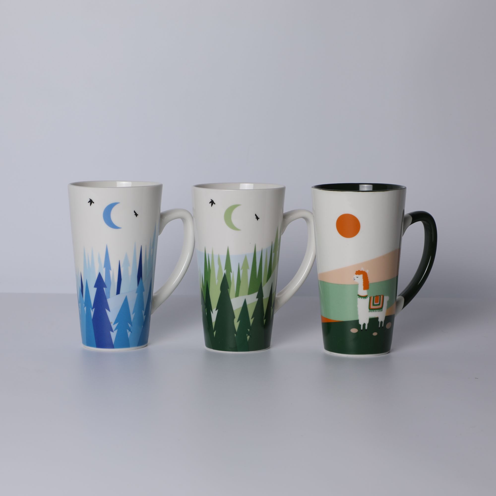 大容量壁画杯防剐蹭陶瓷杯可以进洗碗机微波炉