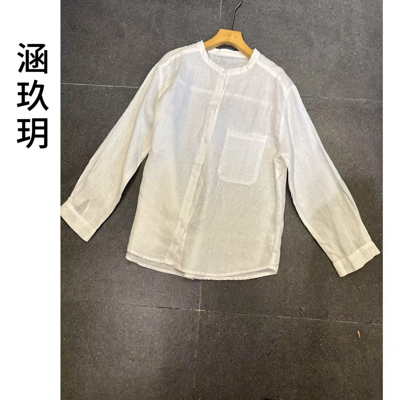 涵玖玥▪100%雨露麻【双立领】新款有型显瘦时尚感衬衫梵-2031