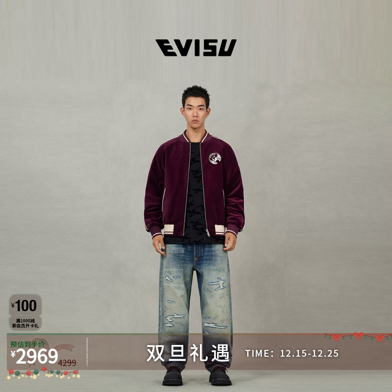 EVISU福神2025男士两面穿夹克外套刺绣夹克外套2EAHTM5JK1027XXSN