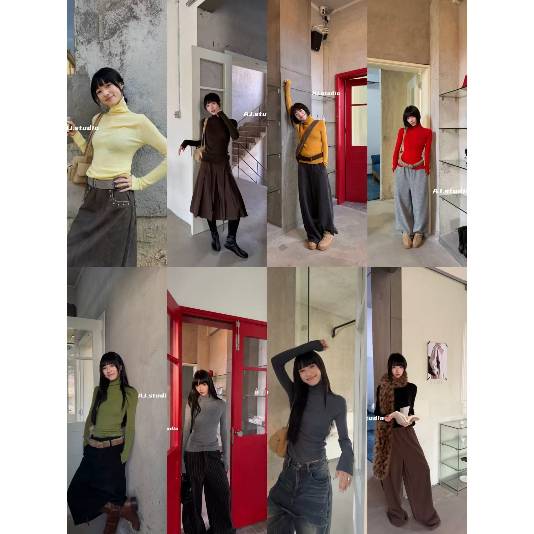 AJ （1aj030#）多色多囤- 显瘦柔软百搭高领针织衫 11-26