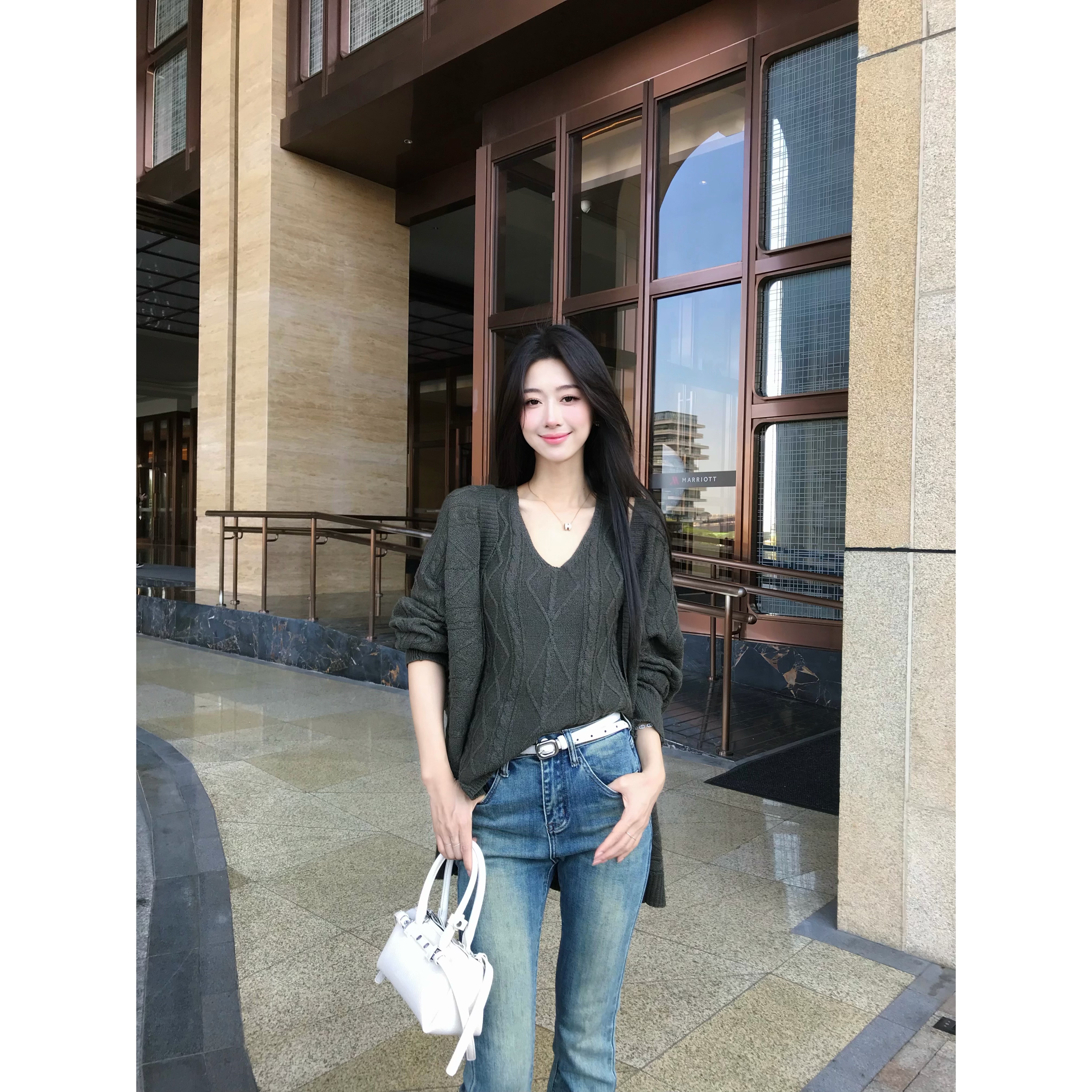 【实穿选手】港风慵懒风宽松显瘦针织外套毛衣外搭上衣两件套针织衫