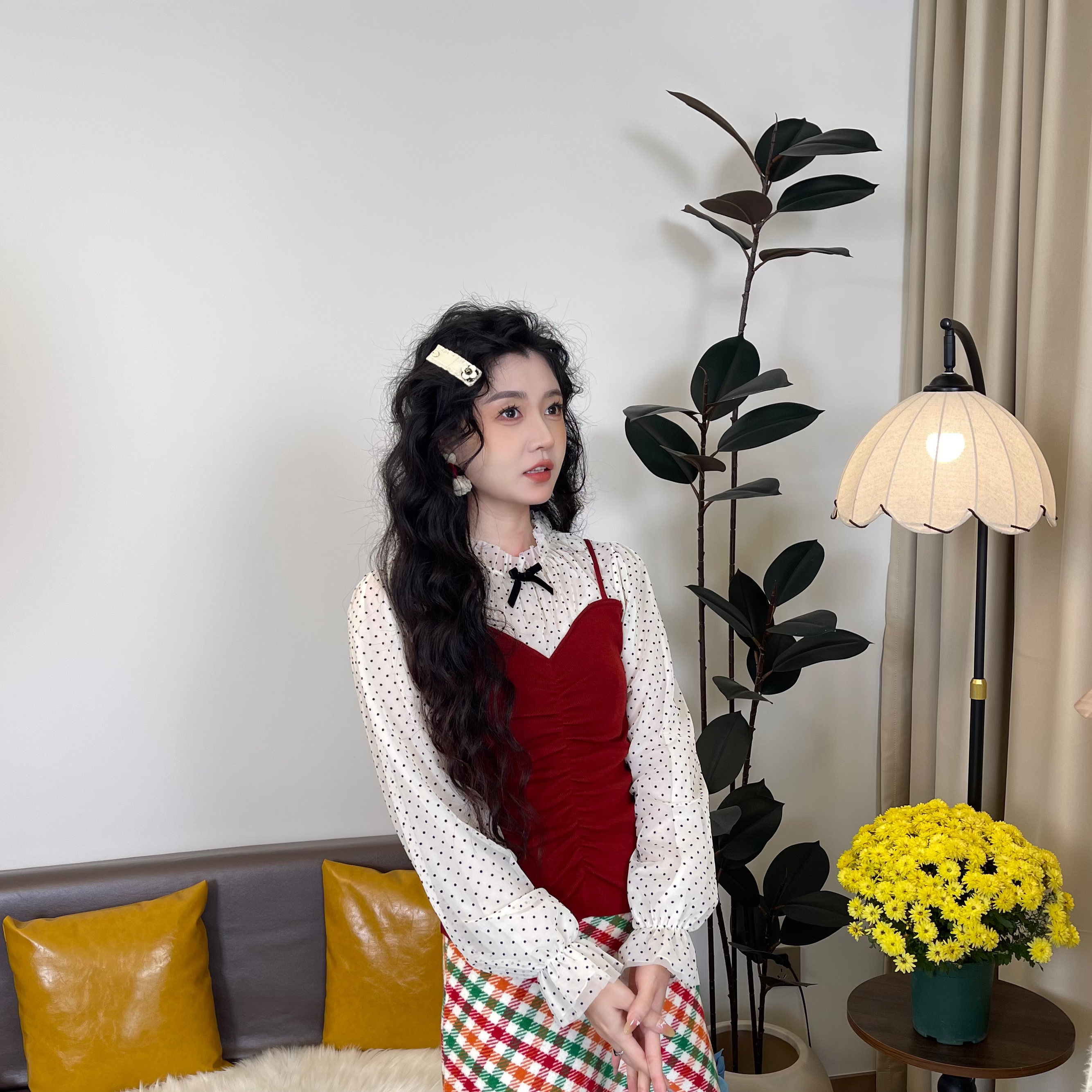 MUMU家【啵啵流年】设计款甜美羊毛毛织上衣衬衣